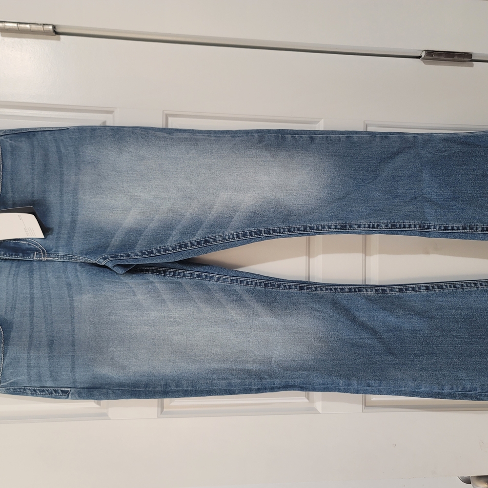 Mid-Rise Boot Cut Jeans - Blue